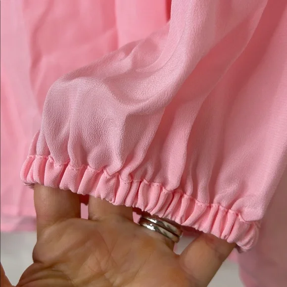 LILLY PULITZER Elsa Silk Top Light Pink Size Large - Picture 10 of 16